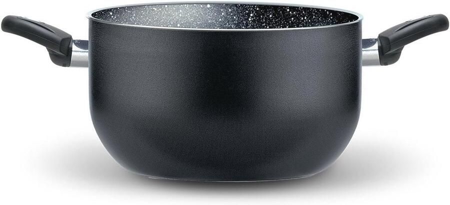 Aluminium steelpan met bakelieten handgrepen voor inductiekoken 20 cm anti-aanbaklaag in steeneffect