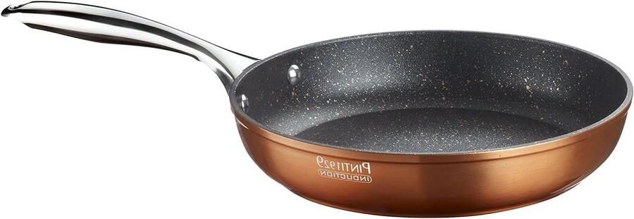 Aluminium Steelpan Sauspan Inductie Koken en Braden QuanTanium Antiaanbaklaag 24 cm Roestvrij Staal