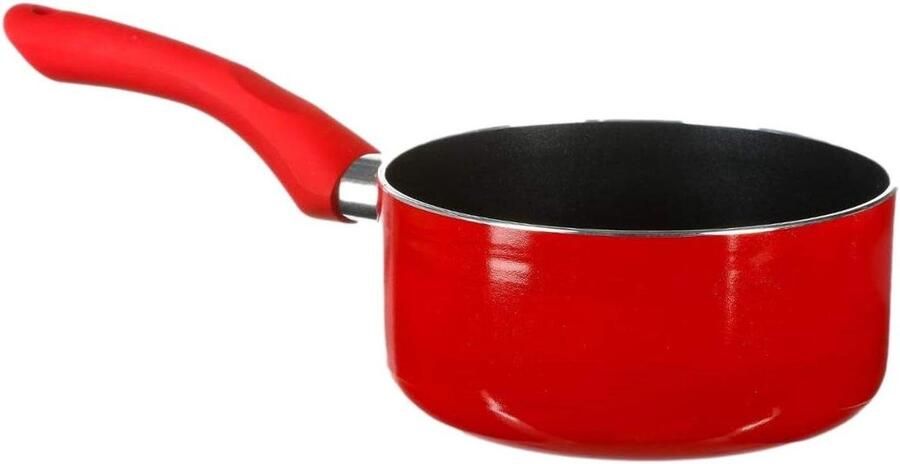 Aluminium Steelpan Sauspan Inductie Koken op Inductie Gepolijste Afwerking 16 cm Rood