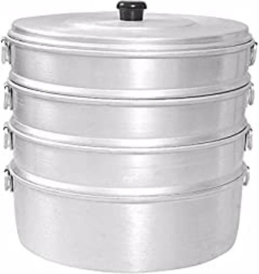 Aluminium Stoompan Stoomkoker Gezond Koken Efficiënt 3-laags 20 cm Zilverkleurig