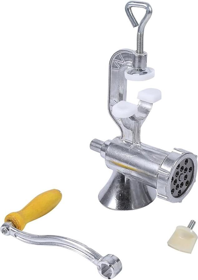 Aluminium Vleesmolen Gehaktmolen Worst Maker Thuis Koken Hand Crank Bediening Verstelbare Houder Zilver