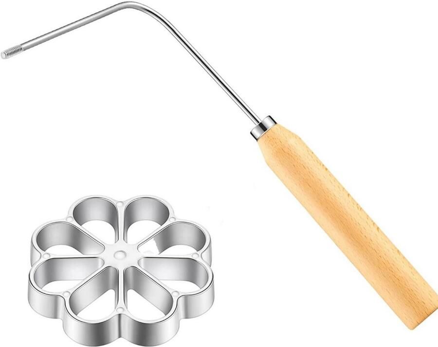 Aluminium Wafelijzer Vorm met Houten Handvat Voor Huisgemaakte Warme Wafels