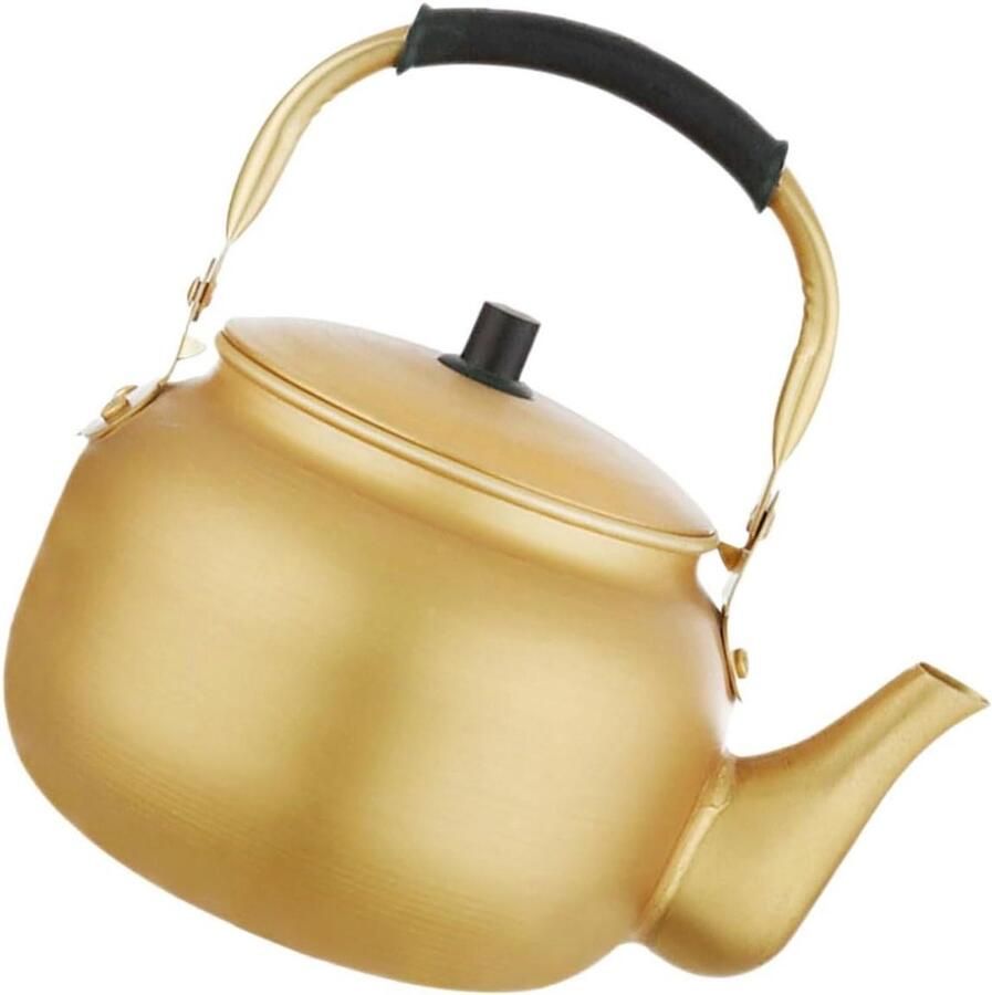 Aluminium Waterkoker Theepot Kookketel Water Verwarmen Koel Handvat 8 Liter Goud