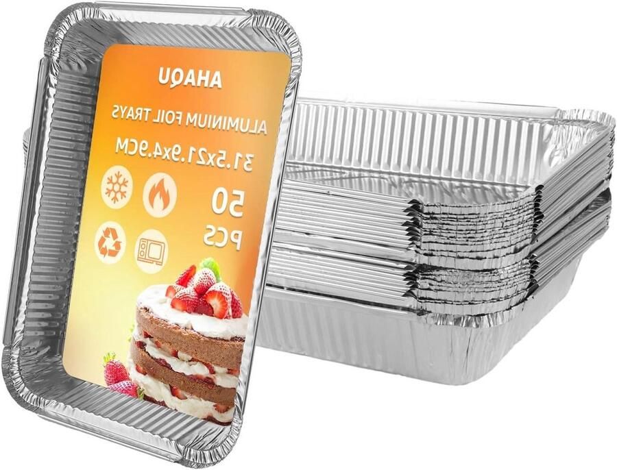 Aluminium Wegwerpfoliedienbladen Folie Bakplaten Koken en Bakken Hoge Kwaliteit Aluminiumfolie 31 x 22 x 5 cm