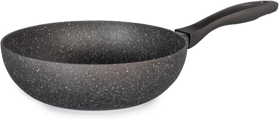 Aluminium Wok Koekenpan Snel Koken Anti-aanbaklaag 24 cm Grijs