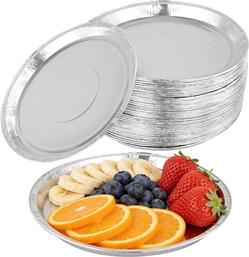 Aluminiumfolie Dienbladen Pizzaplaten Bakplaten Feest Catering Oven Vriezerbestendig 30 cm Diameter Zilver