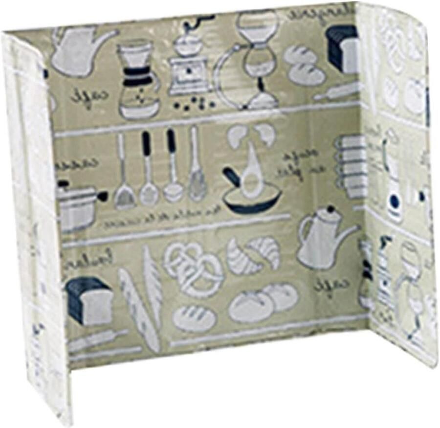 Aluminiumfolie Spatscherm Olie Barrière Kookplaat Keuken Schoonhouden Vouwbaar 3-Panels 84 x 39 cm Zilver
