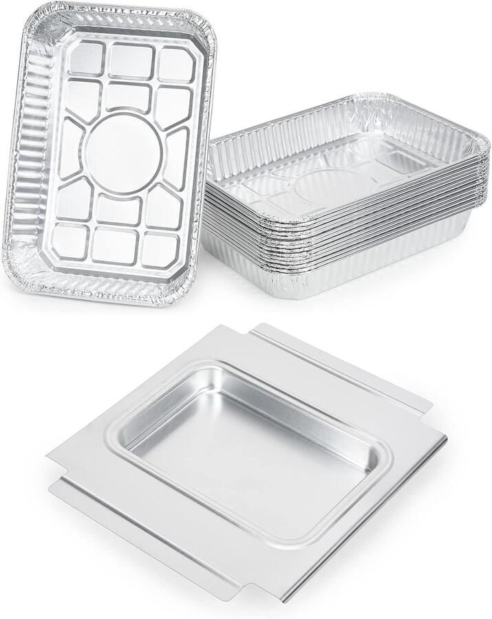 Aluminiumfolie Trays met 15 Stuks Wegwerp Aluminium Schalen Aluminium Schalen Grill 27 × 30 × 3 2 cm voor Weber Q200 Q300 Q220 Q240 Q2000 Q3000 Q320 Q3200 Serie Gasgrills