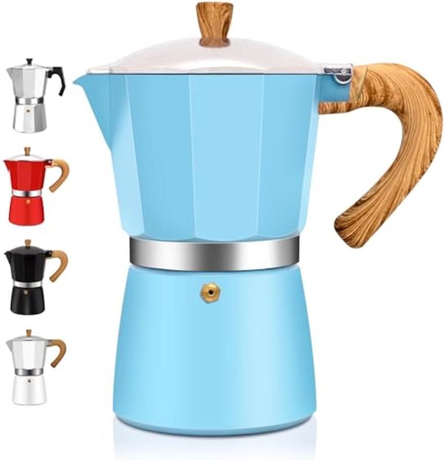 Aluminum 6 Cup Espresso Moka Pot Italian Classic Coffee Maker for Home & Camping