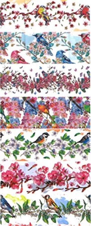 Ambachtelijke Paaseieren Folie Aquarel Vogel Motief Geschikt voor 7 Eieren