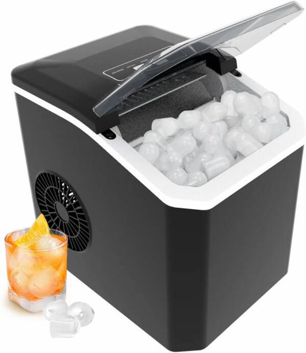 Amolass Ijsblokjesmachine Ijsmachine Mini Elektrisch Draagbaar 22 5x29 4x28 5cm Watertank Capaciteit 1 3L Zwart