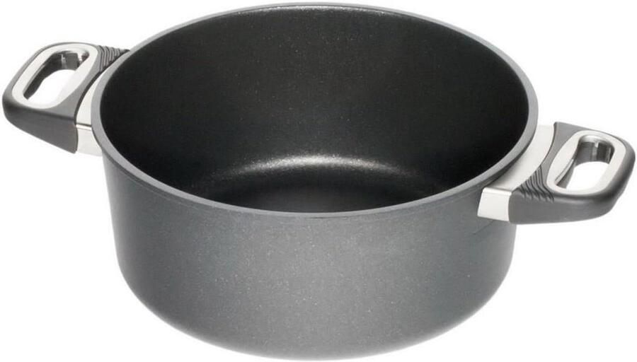 AMT Gastroguss Braadpan 24 cm Ø 10 cm hoog geschikt voor inductie Lotan antiaanbaklaag gietijzeren pan (gegoten aluminium) AMZN-I-1024