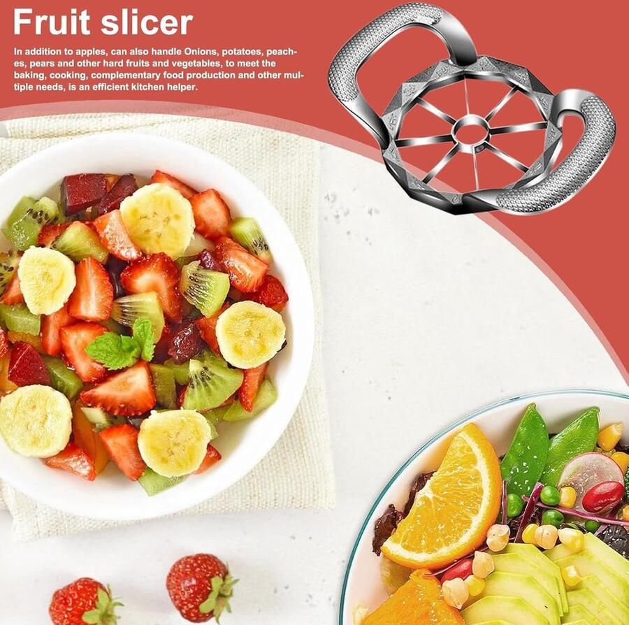 Ananassnijder Fruit Snijder Gelijkmatig Snijden Vaatwasserbestendig Ontwerp 8 Stukken Zilver