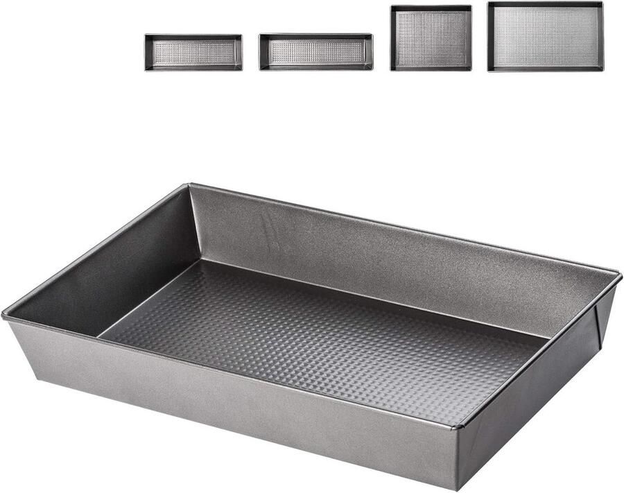 Anti-aanbak Bakplaat voor Taarten Cakes en Brood Rechthoekig en Gemakkelijk Schoon te Maken (40 x 24 x 6cm)