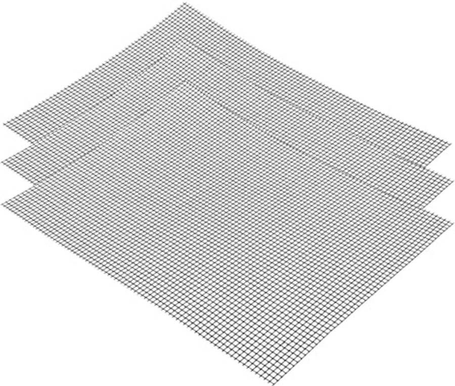 Anti-aanbak grillmatten Set van 3 Herbruikbaar en Geschikt voor Alle Grilltypes 42 x 36 cm
