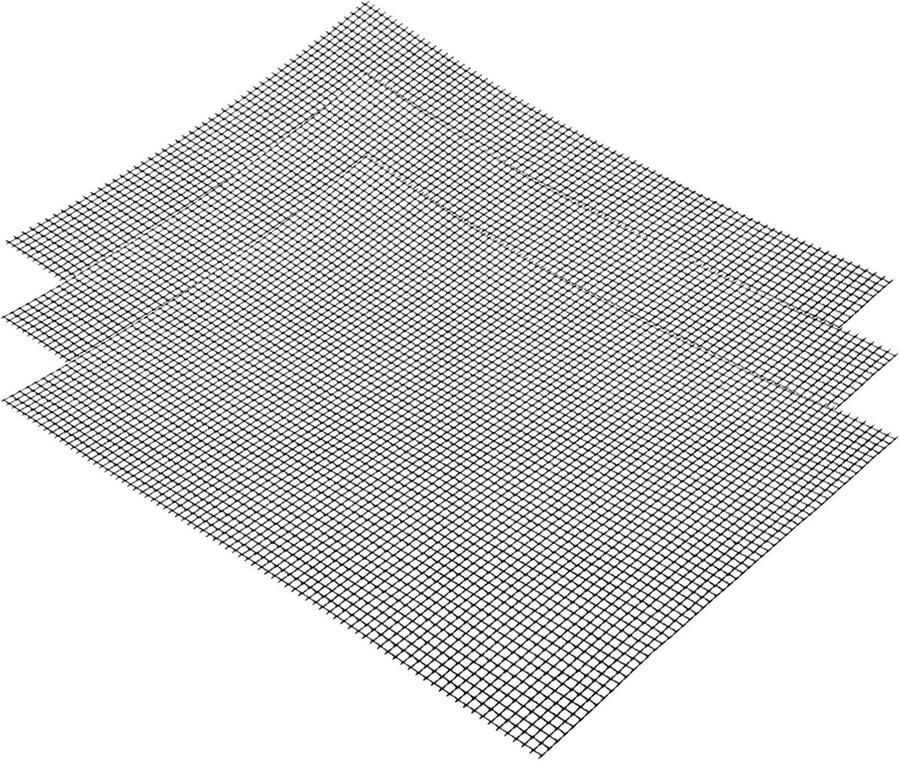 Anti-aanbak grillmatten Set van 3 Herbruikbaar en Geschikt voor Alle Grilltypes 42 x 36 cm