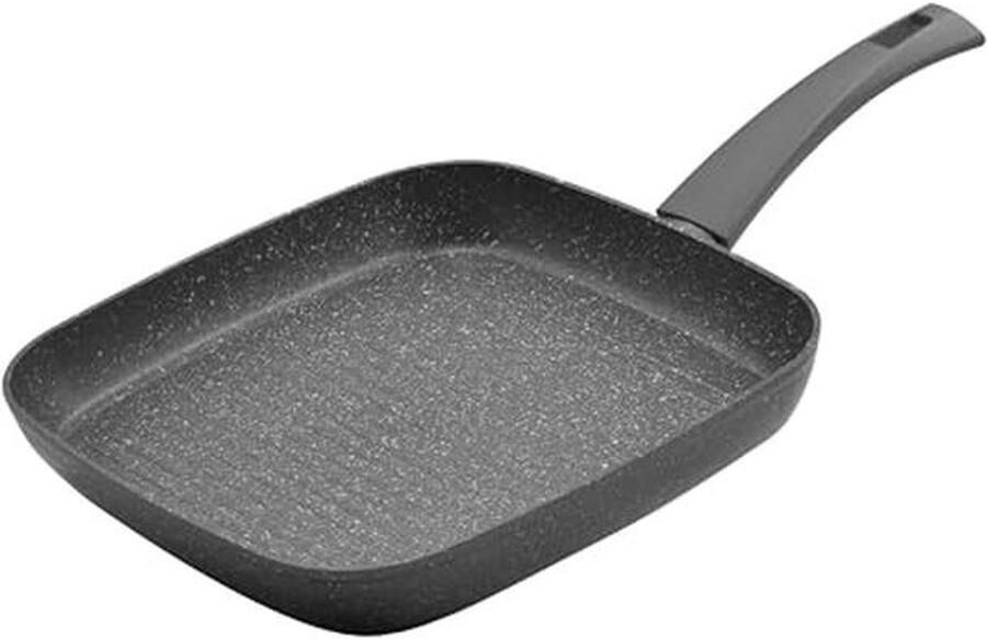 Anti-aanbak grillpan 28 x 28 cm Duurzame gesmede steen-look pan geschikt voor alle warmtebronnen