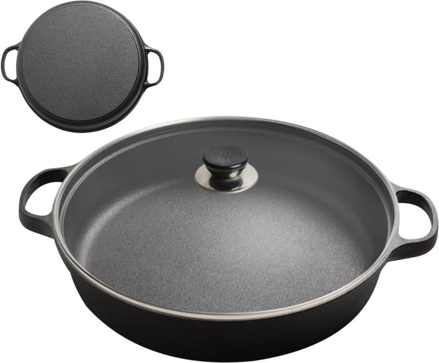 Anti-aanbak Grillpan Omelet Pan Braadpan Ontbijt Diner Ergonomische Handgreep 23 x 30 cm