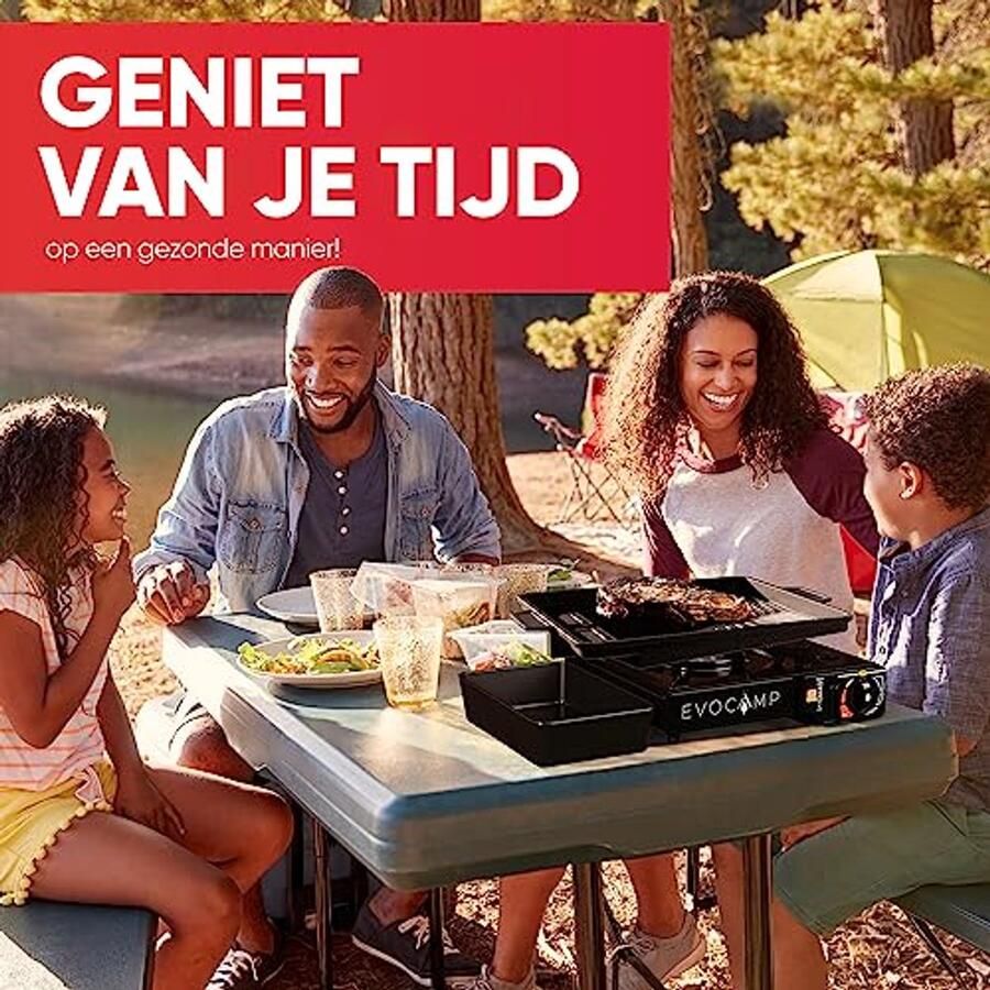 Anti-aanbak Grillplaat voor Gasfornuis en Campingfornuis – Geschikt voor BBQ en Inductie