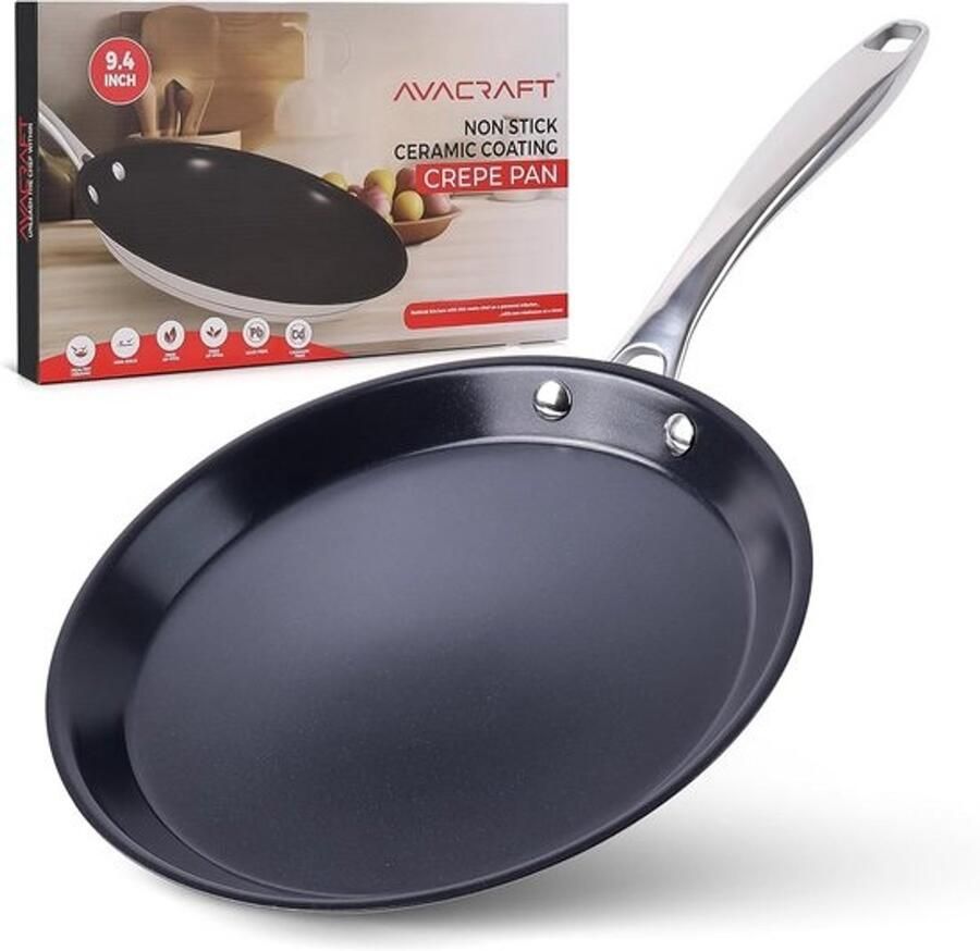 Antiaanbak keramische crêpepan 25 4 cm – Gezondheid en gemak voor elke keuken