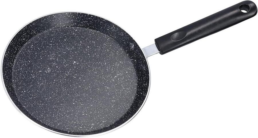 Koekenpan Medische Steen Pannenkoekenpan Platte Bodem Ontbijt Bereiden Anti-aanbaklaag 18 cm Zwart