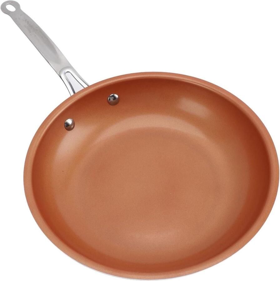 Anti-aanbak koekenpan Veelzijdige kookpan Thuis koken Gelijkmatige warmteverdeling 24cm Koperkleurig