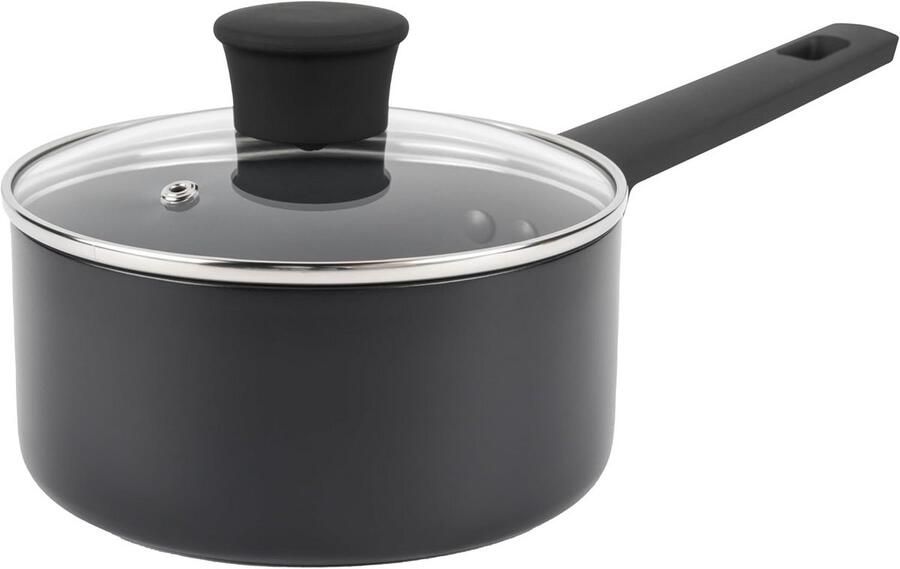 Anti-aanbak Steelpan 18 cm met Glazen Deksel Geschikt voor Inductie
