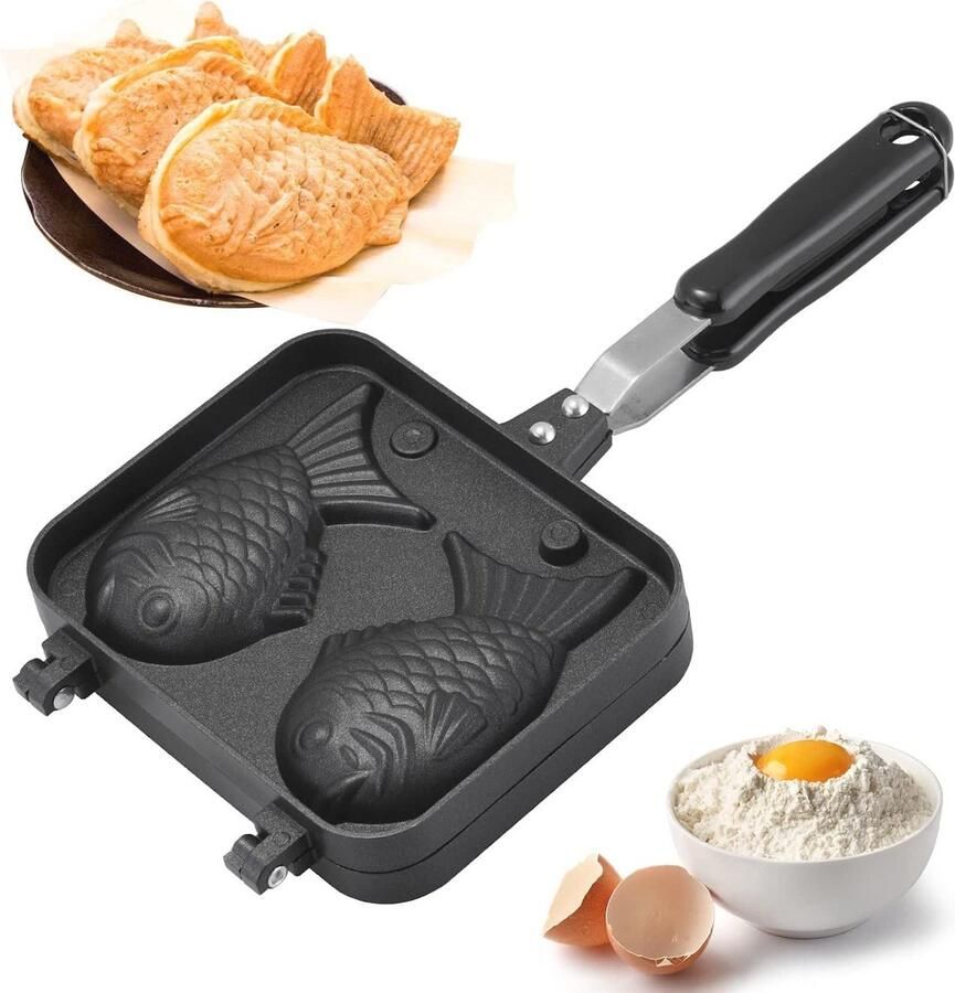 Anti-aanbak Wafelijzer met Visvorm voor Cake en Wafels