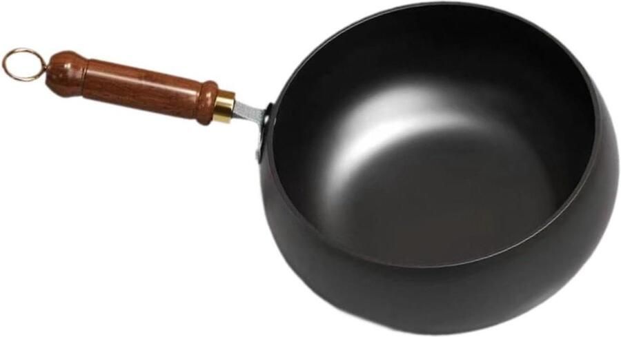 Anti-aanbak wokpan Koekenpan roerbak Snel koken Platte bodem 24 cm Zwart