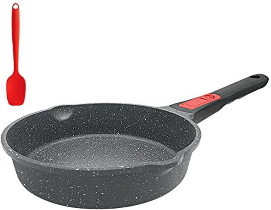 Anti-aanbakpan 20 cm Gecoate Braadpan met Afneembare Handgreep Geschikt voor Alle Warmtebronnen