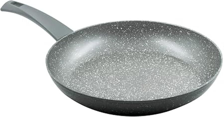 Anti-aanbakpan Koekenpan Steenlook Gezond Koken Dikke Steenlook Coating 30 cm Diameter Zwart