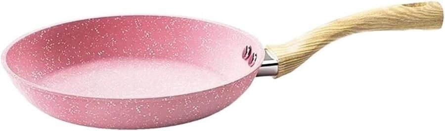 Anti-aanbakpan Kookpan koekenpan Ontbijt bereiden Goede warmtegeleiding 24 cm Roze