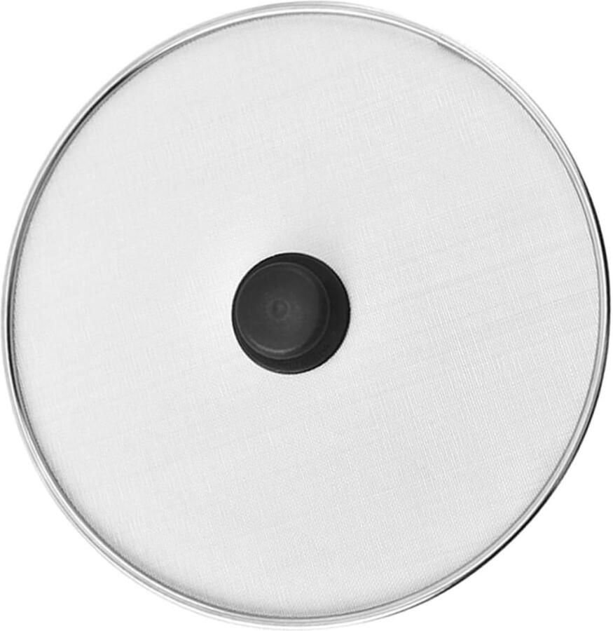Anti-olie Gaas Zeef Vet Spatscherm Koken Zonder Spatten Roestvrij Staal 29 cm Diameter Zilverkleurig