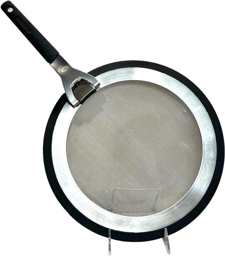 Anti-spat Scherm Vetvanger Pan Koken Zonder Kliederen Extra Fijne Mesh 33 cm Diameter Zilver