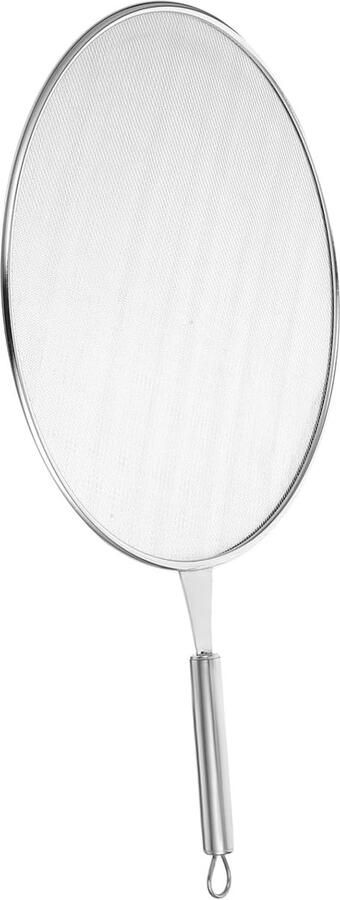 Anti-spatdeksel Koekenpan Vetvanger Keuken Veilig Koken Dicht Mesh Ontwerp 52.30X33.00X2.00CM Zilver