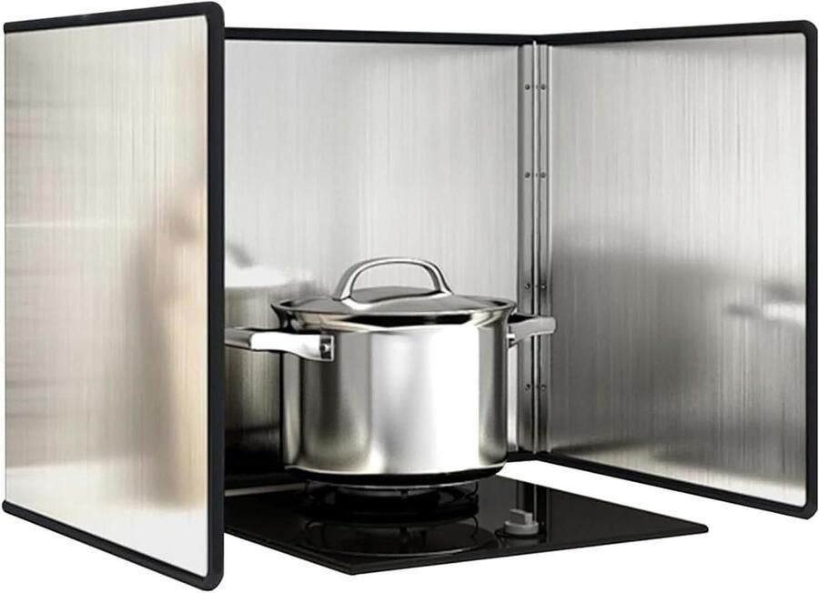 Anti-spatplaat Keuken Vetvanger Scherm Koken Beschermen Opvouwbaar Ontwerp 30x40x40cm Zilverkleurig