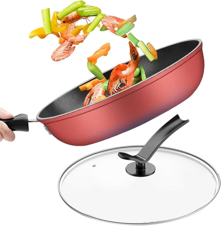Antiaanbak Bakpan Keramische Koekenpan Dagelijks Koken Ergonomisch Handvat 26 cm Zwart