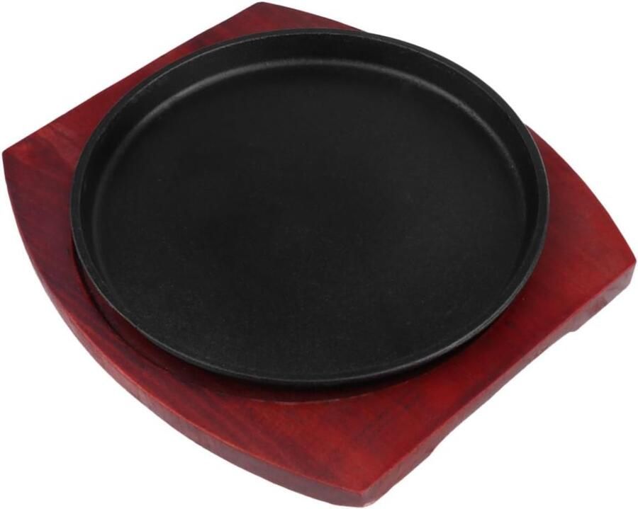 Antiaanbak Bakplaat Gietijzeren Pan Barbecue Teppanyaki Geschikt Voor Inductie 28x26x4cm Bruin