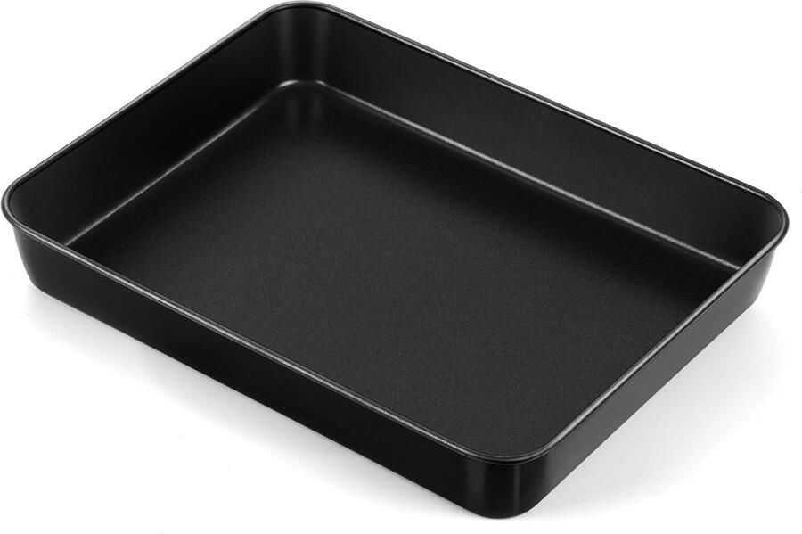 Antiaanbak bakplaat Ovenschaal diep Cakes en ovenschotels Roestvrijstalen kern 26.5 x 20.6 cm Zwart