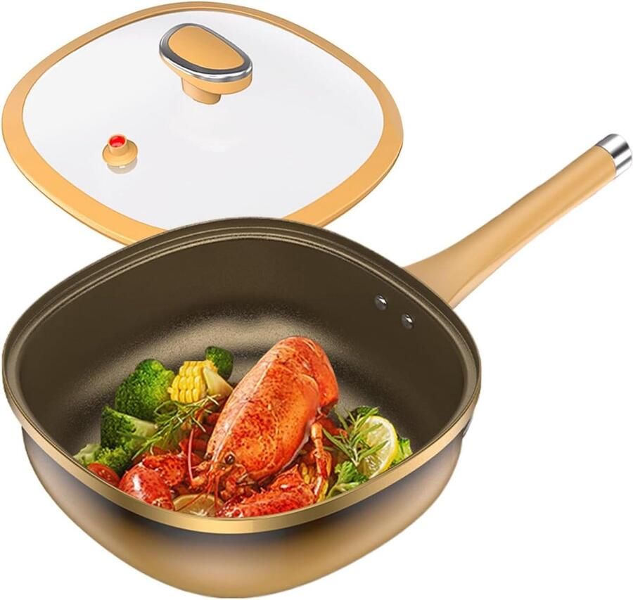 Antiaanbak Braadpan Koekenpan Titanium Dagelijks Koken Krasbestendige Laag 30 cm Grijs