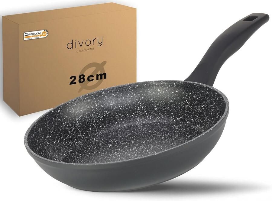 Antiaanbak Koekenpan 28 cm Ideale Universele Pan voor Inductie en Alle Fornuizen Afneembare Handgreep Vaatwasserbestendig