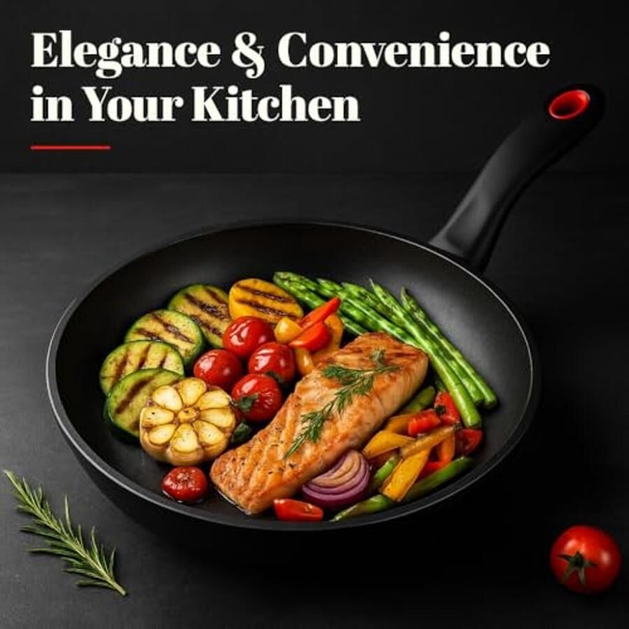 Antiaanbak koekenpan 30 cm ecologisch PFOA-vrij gesmeed aluminium geschikt voor alle warmtebronnen