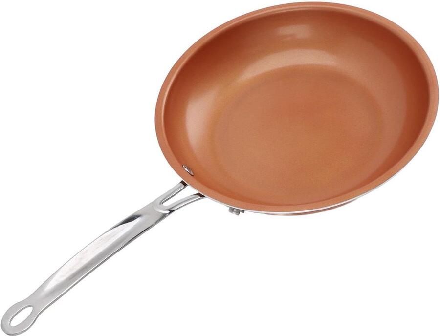 Antiaanbak Koekenpan Kookpan Sauspan Lekker Koken Gelijkmatige Warmte 24 cm Koperkleurig