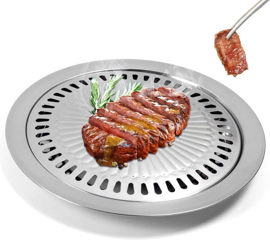 Antiaanbak Kookplaat voor Binnen en Buiten Koreaanse BBQ Grill Pan voor Gezonde Maaltijden