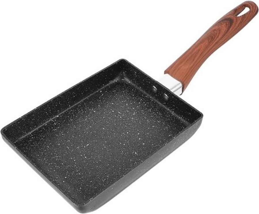 Antiaanbak Ontbijtpan Vierkante Koekenpan Thuis Koken Inductie Geschikt 35x13x3 cm