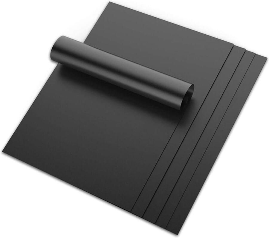 Antiaanbak Ovenmatten Ovenbeschermers Grillmatten Schoner Koken Herbruikbaar PTFE Materiaal 30x30cm 4 Stuks Zwart