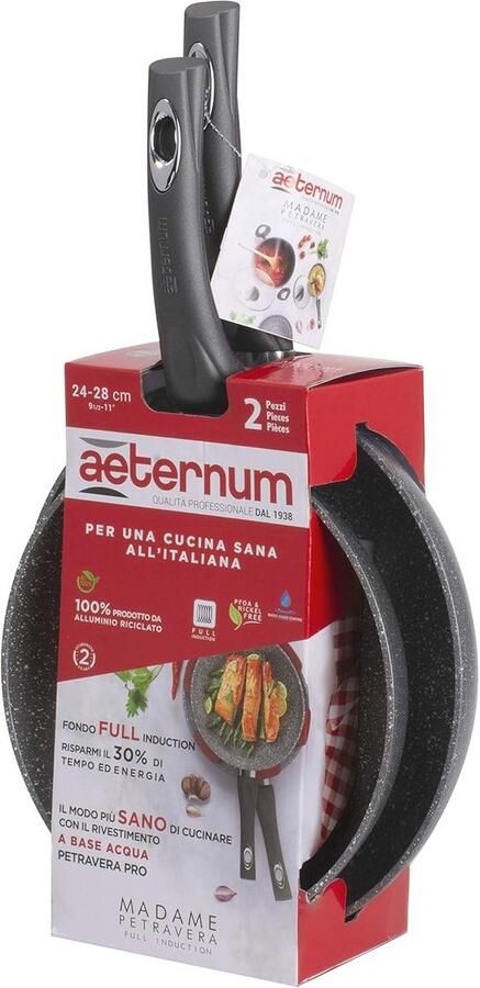 Antiaanbak Pannen met Inductiebodem 24-28 cm Geschikt voor Gas en Elektrisch Koken
