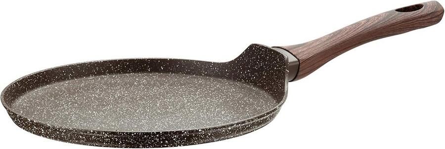 Antiaanbak Pannenkoekenpan met Houtlook Handgreep Geschikt voor Inductie Diameter 25 cm
