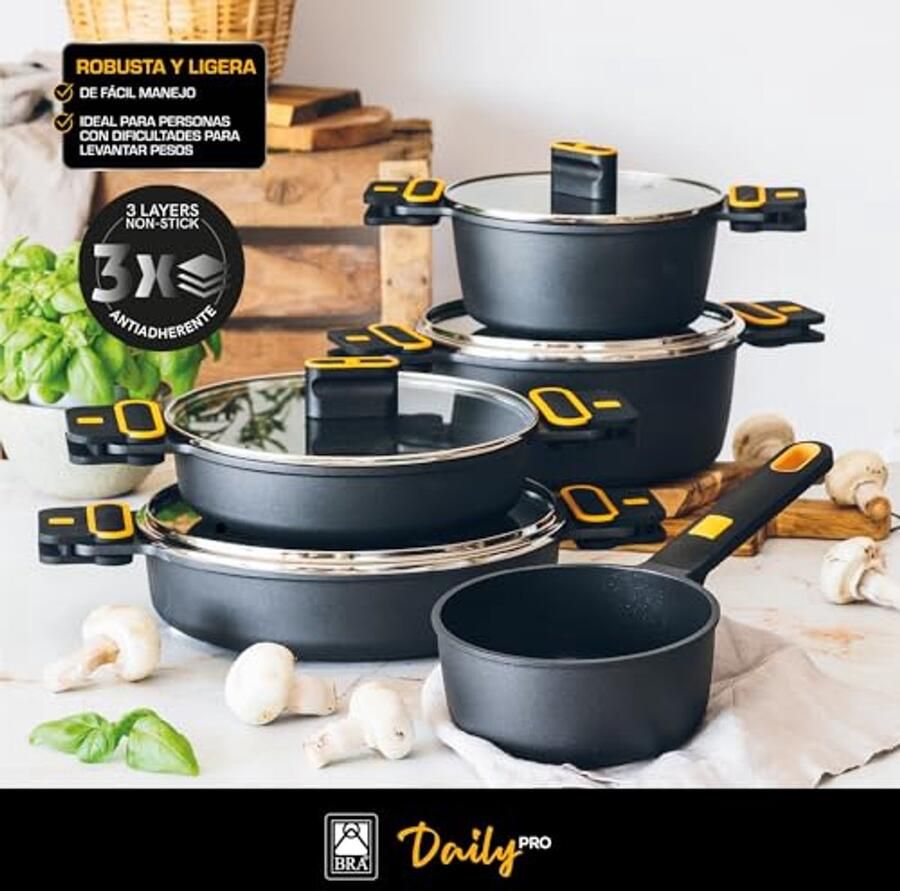 Antiaanbak Stoofpan 28 cm van Gegoten Aluminium Geschikt voor Alle Warmtebronnen