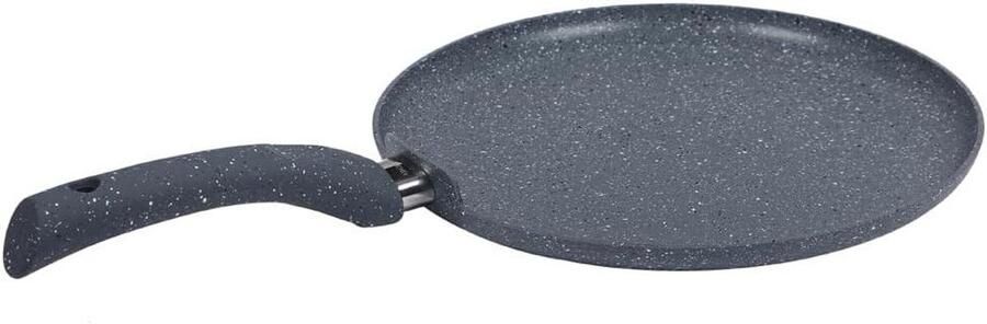 Antiaanbak Tawa Pan Koekenpan Platte Pan Rotis Dosa Bakken 5-laagse Meta Tuff Coating 24 cm Grijs